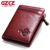 GZCZ Women Wallets And Purses Women's Genuine Leather Vallets Zipper Pouch Fashion Slim Walet