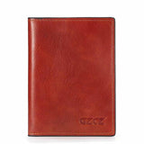GZCZ Genuine Leather Men Wallet Passport Cover ID Business Card Holder Travel Credit Case Rfid Driving License Bag Small Walet