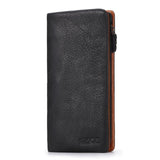 GZCZ Genuine Leather Wallet Men Coin Purse Card Holder Man Walet Zipper Design Male Vallet