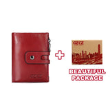 GZCZ Wallet Men Genuine Leather Men Walet Card Holder Coin Purse Small Valet