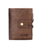 GZCZ Genuine Leather Wallet Men Coin Purse Card Holder Small Walet Male Clutch Man Vallet