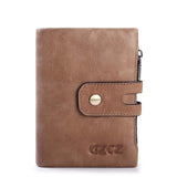 GZCZ Genuine Leather Wallet Men Coin Purse Card Holder Small Walet Male Clutch Man Vallet