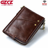 GZCZ Luxury Brand Wallet Men Zipper Design 2018 Men's Genuine Leather Vallet