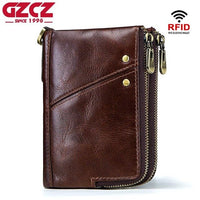GZCZ Luxury Brand Wallet Men Zipper Design 2018 Men's Genuine Leather Vallet