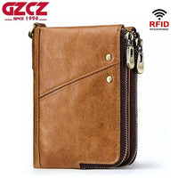 GZCZ Luxury Brand Wallet Men Zipper Design 2018 Men's Genuine Leather Vallet