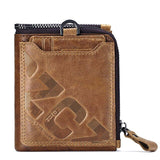 GZCZ Wallet Men Coin Pocket Purse Men's Genuine Leather Walet Male Purse Zipper Vallet