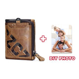 GZCZ Wallet Men Coin Pocket Purse Men's Genuine Leather Walet Male Purse Zipper Vallet