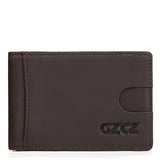 GZCZ Hot! Genuine Crazy Horse Cowhide Leather Money Clips High Quality Rfid Wallets Fashion Mini Purses Vintage Men Wallet Walet