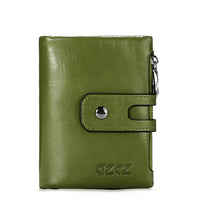 GZCZ Genuine Leather Women Wallet Double Zipper Coin Purse Business Woman