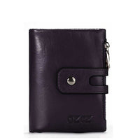 GZCZ Genuine Leather Women Wallet Double Zipper Coin Purse Business Woman