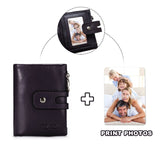 GZCZ Genuine Leather Women Wallet Double Zipper Coin Purse Business Woman