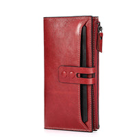 GZCZ Genuine Leather Wallet Female Zipper Red Clamp For Money Bag Luxury Brand Long Walet