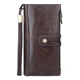 GZCZ Men Wallets Classic Long Style Card Holder Male Purse Quality Zipper Large Capacity Big Brand Luxury Leather Wallet