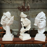 Imitation Copper Portrait of Sculpture Creative Home Decorative Resin Figurines Not Hear Talk See Study Room Decor Accessories