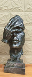 Imitation Copper Portrait of Sculpture Creative Home Decorative Resin Figurines Not Hear Talk See Study Room Decor Accessories