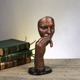 Imitation Copper Portrait of Sculpture Creative Home Decorative Resin Figurines Not Hear Talk See Study Room Decor Accessories