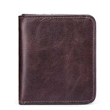 GZCZ High Quality Men'S Genuine Leather Wallet Vintage Short Male Wallets