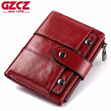 GZCZ Wallet Female Genuine Leather Women Purse Coin Purse Hasp Small Wallet