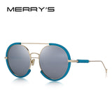 MERRYS DESIGN Women Fashion Round Sunglasses Twin-Beams Frame Sun Glasses Metal Temple
