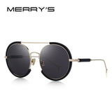 MERRYS DESIGN Women Fashion Round Sunglasses Twin-Beams Frame Sun Glasses Metal Temple
