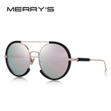 MERRYS DESIGN Women Fashion Round Sunglasses Twin-Beams Frame Sun Glasses Metal Temple