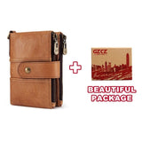 GZCZ HOT Brand Wallet Men Genuine Leather RFID Wallets Mini Coin Purse Short Male Clutch Walet Mens Small
