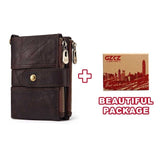 GZCZ HOT Brand Wallet Men Genuine Leather RFID Wallets Mini Coin Purse Short Male Clutch Walet Mens Small