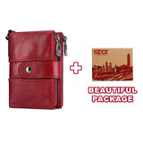GZCZ HOT Brand Wallet Men Genuine Leather RFID Wallets Mini Coin Purse Short Male Clutch Walet Mens Small