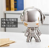 Nordic cute space boy plating astronauts ceramic ornaments flowers /plants vases Figurine Home Decor Accessories