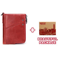 GZCZ 2019 Fashion Women Wallet Genuine Leather Zipper Design Female Short Rfid Purse With ID Card Holder Coin Pockets Mini Walet