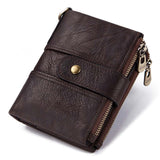GZCZ 2019 Wallet Men Coin Purse Short Fashion Chain Zipper Men'S Genuine Leather Wallets
