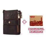 GZCZ 2019 Wallet Men Coin Purse Short Fashion Chain Zipper Men'S Genuine Leather Wallets