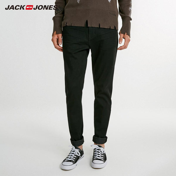JackJones Men's Winter Cotton Stretch Casual Jeans Business Casual Slim Jeans Classic Trousers Denim Pants Male J|218332590