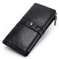 GZCZ 2019 New Wallet Female Long Women's Genuine Leather Wallets Zipper Poucht Coin Purse Cell Phone Pocket Money Bag Portomonee