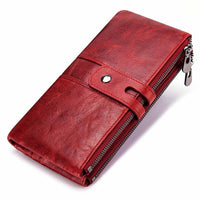 GZCZ 2019 New Wallet Female Long Women's Genuine Leather Wallets Zipper Poucht Coin Purse Cell Phone Pocket Money Bag Portomonee