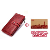 GZCZ 2019 New Wallet Female Long Women's Genuine Leather Wallets Zipper Poucht Coin Purse Cell Phone Pocket Money Bag Portomonee