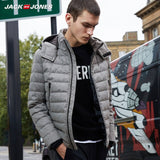JackJones Men's Winter Short Hooded Outdoors Outerwear Winter Male Casual fashion down jacketCoat Menswear|218312529