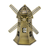 ERMAKOVA 18cm(7 Inch) Antique Bronze Dutch Windmill Model Metal Figurine Furnishing Article Holland Windmill Home Decor Ornament