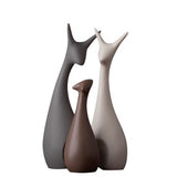 ERMAKOVA Ceramic Animal Figurine Decorative Statue Deer Porcelain Figurine Home Desktop Decor Christmas Birthday Wedding Gift
