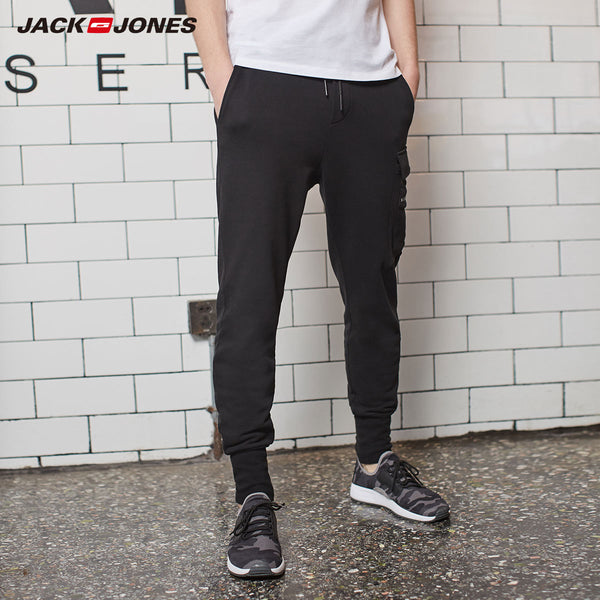 JackJones Men's 100% cotton leisure Hip-pop overalls Business Casual Stretch Slim Classic Trousers Pencile Pants Men |218114526