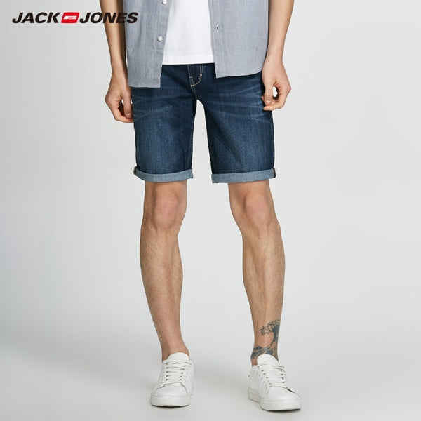 JackJones Men's Casual Washed Straight Fit Knee-length Denim Shorts  J|218243514