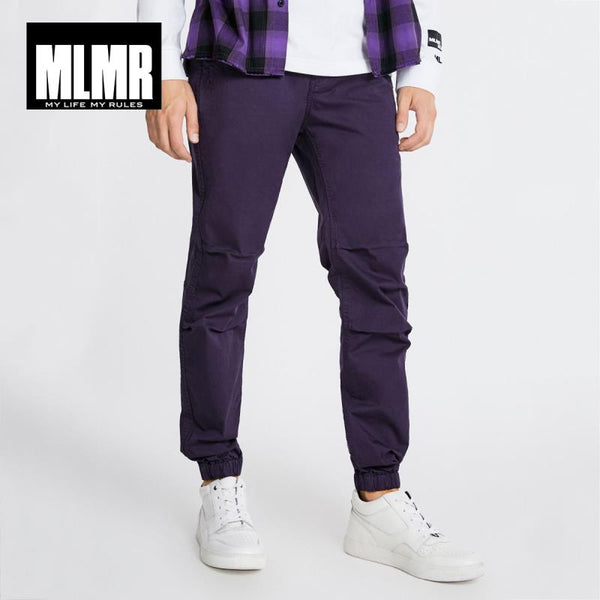 MLMR Men's Spring Stretch Cotton Pure Color Closure Cuffs Leisure Pants M|218314586