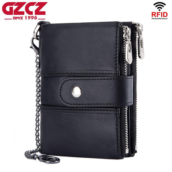 GZCZ 2019 Men'S Genuine Leather Wallet Fashion Small Men Wallets Clamp For Money Male Purse