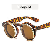 Higodoy Steampunk Round Frame Sunglasses Women