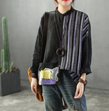 Johnature Casual Shirts Cotton Linen Turn Down Collar Button Top Female Blouse 2019 Spring New Style Long Sleeve Stripes Blouse