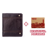 GZCZ New Thin Purse For Men Genuine Leather Men's Wallets RFID Male Wallet