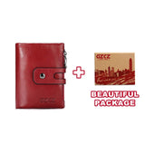 GZCZ Genuine Leather Men Wallet Fashion Short Coin Purse Small Male Purses Zipper Pocket Card
