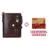 GZCZ Men'S Genuine Leather Wallet High Quality Short Coin Purse Rfid Wallet