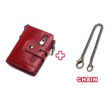 GZCZ Men'S Genuine Leather Wallet High Quality Short Coin Purse Rfid Wallet