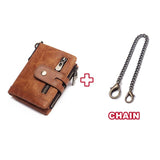 GZCZ Men'S Genuine Leather Wallet High Quality Short Coin Purse Rfid Wallet